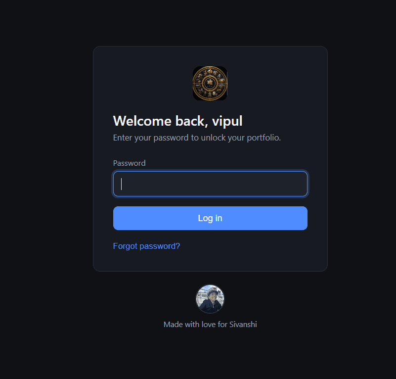 MAA password login screen